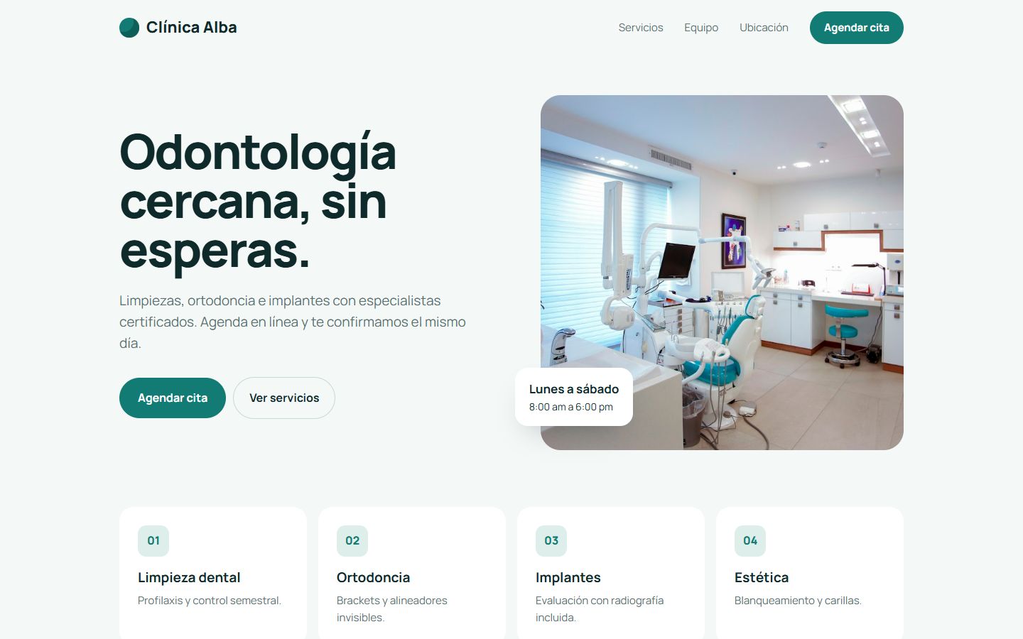 Modelo de web para clínica dental