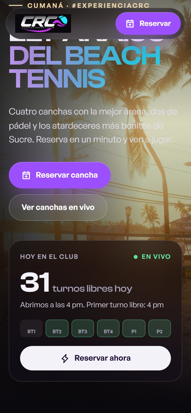 La web de muestra en un celular